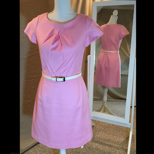Pale pink Bigio dress with white belt